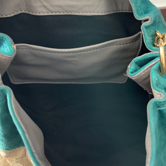 Chloe Leather Colorblock Handbag with Crossbody Strap - Picture 3 of 6